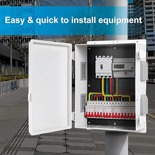 Outdoor Waterproof Electrical Junction Box, ABS Water Resistant Enclosure with Internal Mounting Panel & Hinged Cover (18.1" H* 12.6" L* 6.3" W)