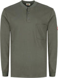 TICOMELA FR T Shirt Flame Resistant Shirt 5.5oz 100% Cotton Light Weight Workwear Men's Long Sleeve Henley Shirts