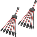 Solar Panel Connector 10 to 2 Solar Y Branch Connectors PV Panels Parallel Connectors Kit Adapter Waterproof Wire Plug Tool for Solar Panel(2 Pcak MF/FFFFFMMMMM)