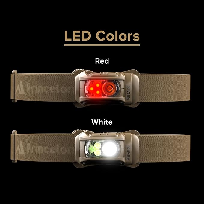 Princeton Tec Remix LED Headlamp (300 Lumens, Tan w/Red LEDs) (RMX300-RD-TN)