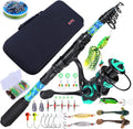 Sougayilang Telescopic Fishing Rod and Reel Combos, Full Kit with Carrier Bag, 11+1 Bearings Spinning Reel, Carbon Fiber Travel Fishing Pole for Saltwater Freshwater