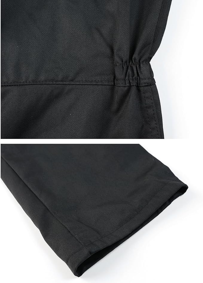 Men's Long Sleeve Zip-Front Coverall Lightweight Work Coveralls Mechanic Overall Jumpsuit with Hood