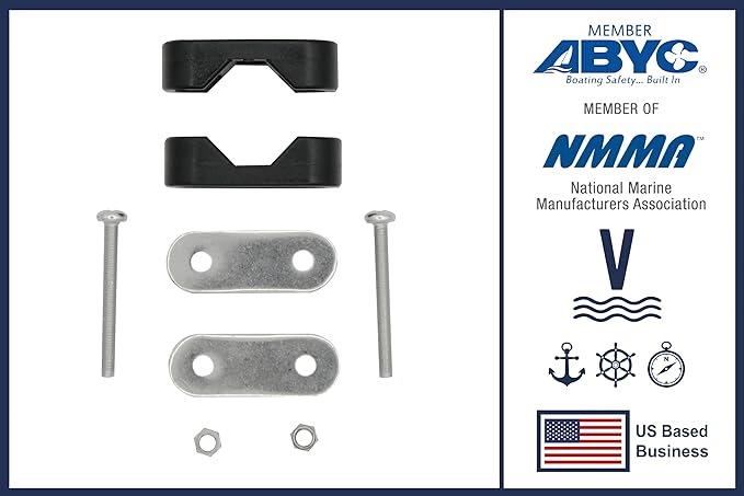 Vinland Marine Nylon Stainless Steel Boat Rail Mount Brackets, Fit 7/8" 1" Tube, Pontoon Rail Mount, Boat Grill Mounting Cleat