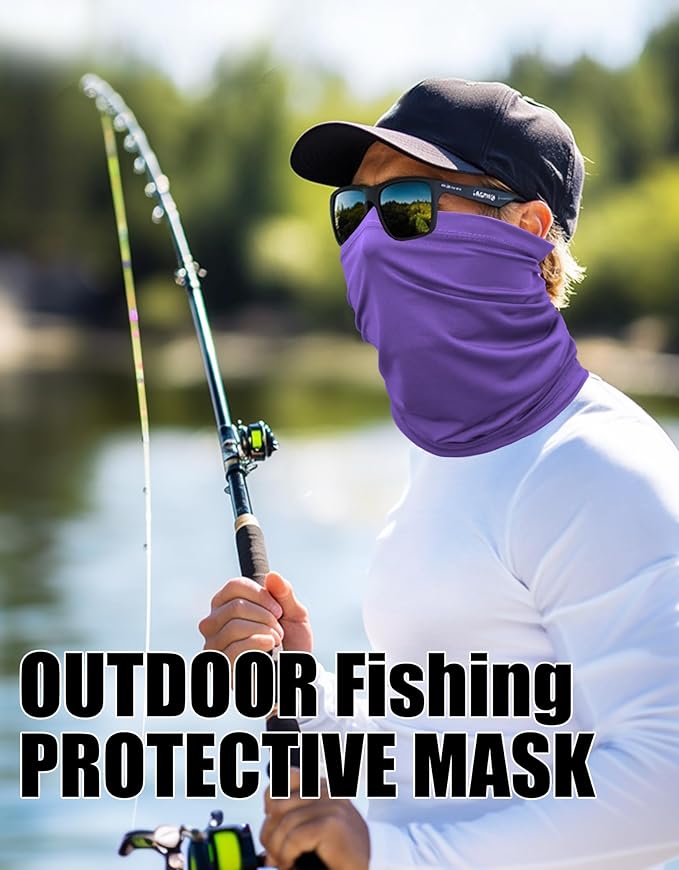 JHYWELL Cooling Neck Gaiter Face Mask, UV Protection Masks Gator, Windproof Bandana for Skiing, Fishing, Hiking, Cycling