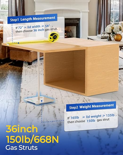 ARANA Gas Struts 36 inch 150lb with Brackets (2 Pack) - Heavy Duty Lift Support for RV Bed Hatch & Storage Box Lid - Hydraulic Spring Shocks for Camper Bed, Cellar Door, Food Truck Window
