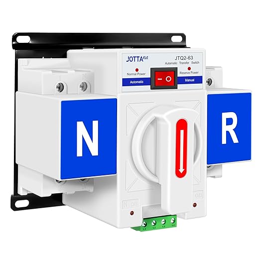 JOTTAELE ATS,Dual Power Automatic Transfer Switch 63A 220V 50/60Hz,Changeover Switch for Generator (CB-2P 63A 220V)