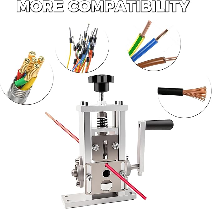 Esokoya Wire Stripper Machine, Copper Wire Strippring Machine With Drill-Powered for Strippring 0.06"-1" Cable, Wire Peeler Machine for Copper Recycling, Manual Wire Strippr Tool for strippering wire