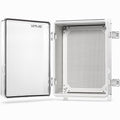 QILIPSU Waterproof Junction Box IP67 Outdoor Plastic Electrical Project Enclosure Weatherproof with Mounting Plate, Wall Brackets, Hinged Clear Cover 16.1"x12.2"x7.1" CC