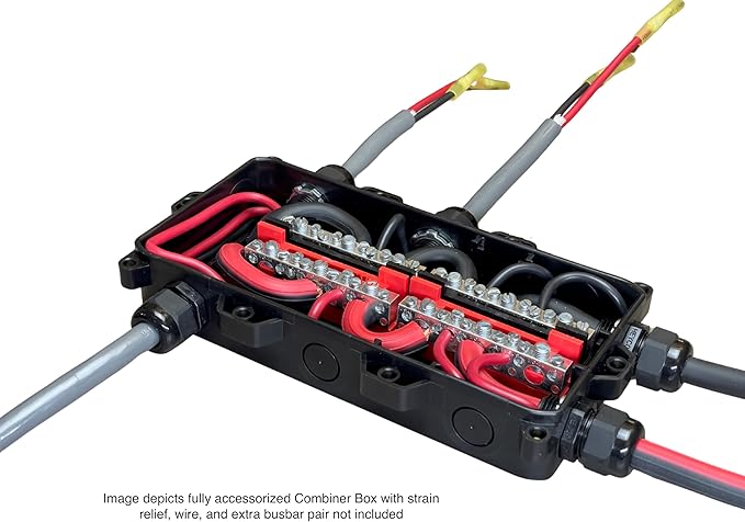 DLX Roof Combiner Box for Solar Panels - Weatherproof, UV Resistant - Ideal for RV and Off-Grid Solar Systems