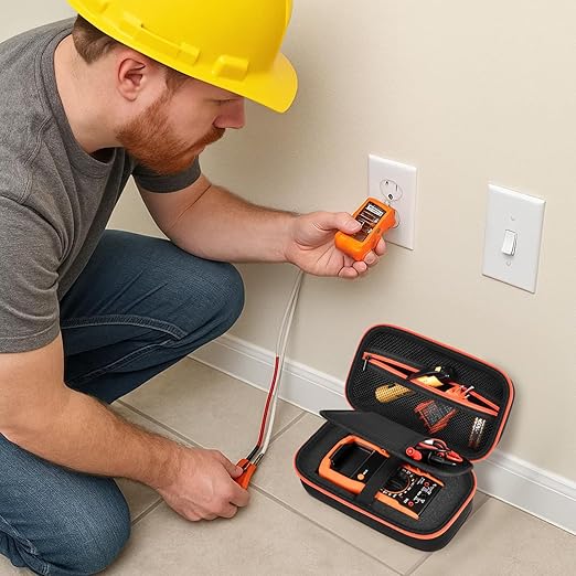 Case Compatible with Klein Multimeter MM325 MM300(69149P) Multi Meter Testers, Storage Carrying Organizer for Electrical Test Kit Voltage/Outlet Tester, Wire Stripper, Leads & Batteries (Box Only) (S)
