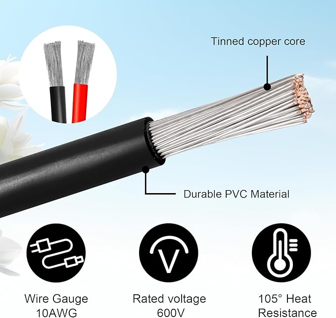 SAE Extension Cable 35FT 10AWG Quick Disconnect Wire SAE Connector Battery Charger Solar Panel Extension Cable with SAEs Polarity Reverse Adapter for Trolling Motor Automotive RV Tractor