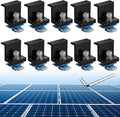 Anbte 10pcs Solar Panel End Clamp for Standard Unistrut, Aluminum 1.57" Solar Panel Brackets with Nuts Bolts, Solar Panel Mounting Kit for Metal Roof, Tin Roof, Flat Roof, Sheet Roof, RV, Black