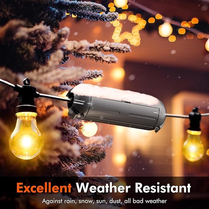 4 Pack Small Outdoor Extension Cord Cover, IP44 Waterproof Box and Safety Housing Case, Ideal to Protect Outdoor Plugs, Electrical Connections, Holiday Decoration Lights, Gray