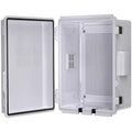ABS Electrical Junction Box, Ventilated Design, Cable Grommets, IP65 Waterproof Enclosure, Indoor/Outdoor Use with Mounting Panel. (Grey Cover, 8.7"x6.7"x4.3")