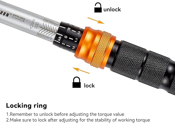 1/4" Inch Pound Torque Wrench, 20-240 In-Lb & 2.3-27 Nm Range, Dual-Direction 72-Tooth Click Wrench, Motorcycle Bike & Precision Maintenance, Heavy-Duty Storage Case Included