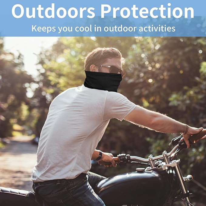 5 Pack Neck Gaiter Face Cover for UV Sun Protection, Dustproof Breathable Cooling Gator for Men Women Outdoor Sports