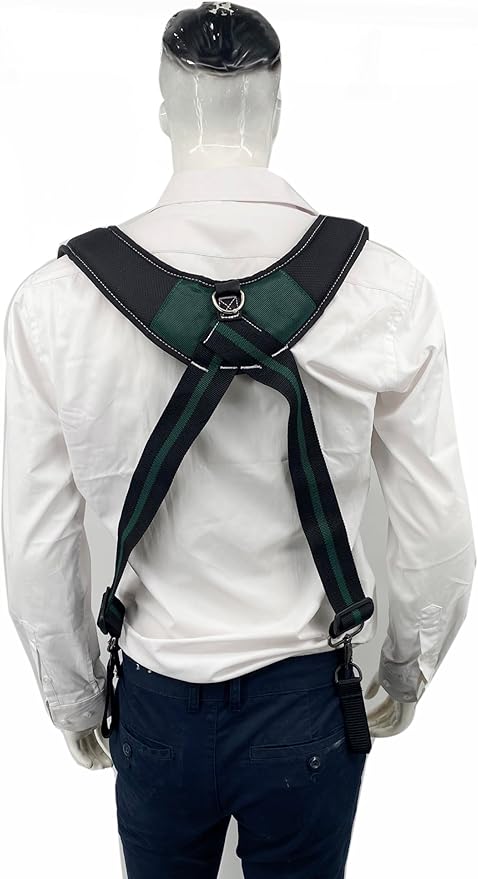 Tool Belt Suspenders for Work Belt Heavy Duty Padded with Magnetic WristBand Attachment Loops for Men
