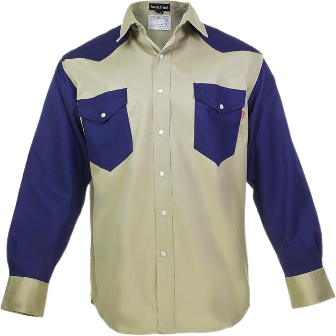 Just In Trend │Flame Resistant FR Shirt - 88/12 - Western Style - Two Tone