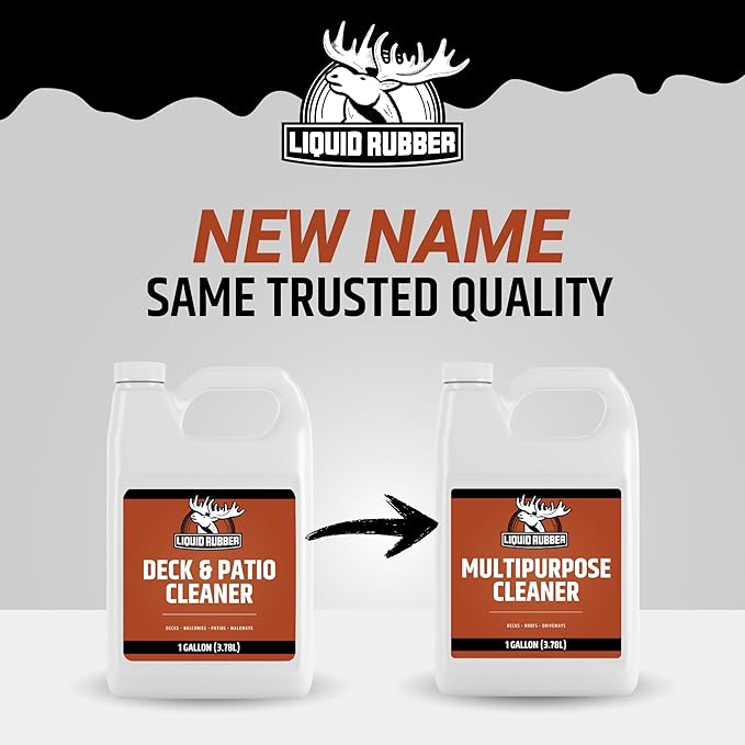 Liquid Rubber Multipurpose Outdoor Cleaner, Heavy Duty Surface Cleaner for Wood, Concrete, Brick, Vinyl, Roof, Driveway & Deck Prep, Fast Acting, 1 Gallon