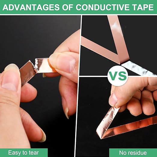 LOVIMAG Copper Foil Tape, Conductive Copper Tape 4 Sizes (0.2/0.24/0.3/0.4Inch) x82.5FT, Copper Tape Conductive Adhesive for Stained Glass Supplies, Guitar and EMI Shielding, Electrical Repairs.