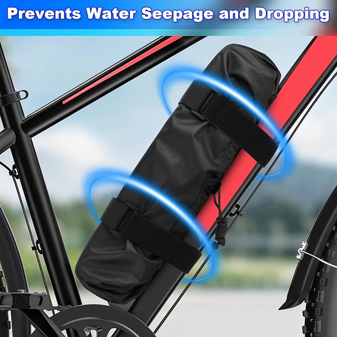 Ebike Battery Protective Cover Electric Bicycle Waterproof Battery Bag Anti Mud Dustproof Protection Sleeve Case with Drawstring and Fastening Strap, Ebike Accessories