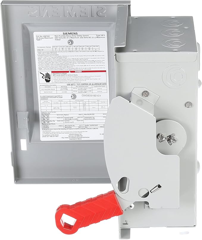 Siemens HNF361 30-Amp 3 Pole 600-volt 3 Wire Non-Fused Heavy Duty Safety Switches