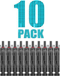 Jtron 10 PCS PV Solar Panel Connector Male/Female 1000V 20A Built-in Diode Inline Fuse Solar Wire Connectors Waterproof Anti-backflow (20A)