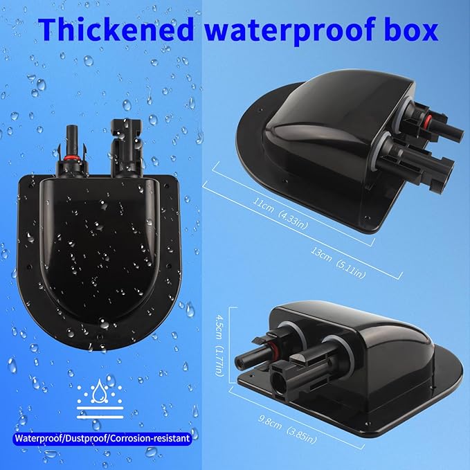 Solar Cable Entry Gland with 10Ft 10AWG Solar Extension Cable,Through RV Roof Solar Entry Housing mc4 for Waterproof Solar Junction Box on Rv,Boat,Camper,Van
