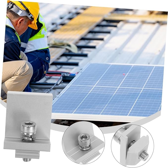 12pcs Metal Solar Panel Clip Bracket Solar Panel Support Easy Installation for Outdoor Use Weather-Resistant Design