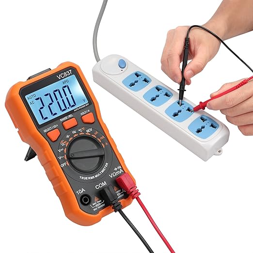 Proster Autoranging Multimeter 6000 Count - AC DC Current Tester Voltage Meter Volt Ohm Meter with Alligator Clips TRMS NCV Temperature Capacitance Diode Audible Continuity Meter