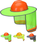 UNCO Industrial Hard Hat Sun Shield, Green, Full & Standard Brim Mesh Sunshade, High Visibility Reflective, Hard Hat Accessory