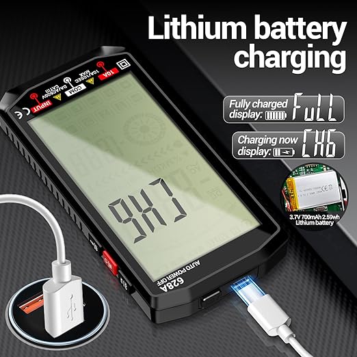 ANENG Multimeter,Digital Voltmeter Tester,TRMS 6000 Counts Rechargeable Meter Measures AC/DC Voltage,Current,Resistance,Capacitance,Temperature,Hz,NCV,Diode,Continuity Auto Ranging Electircal Tools