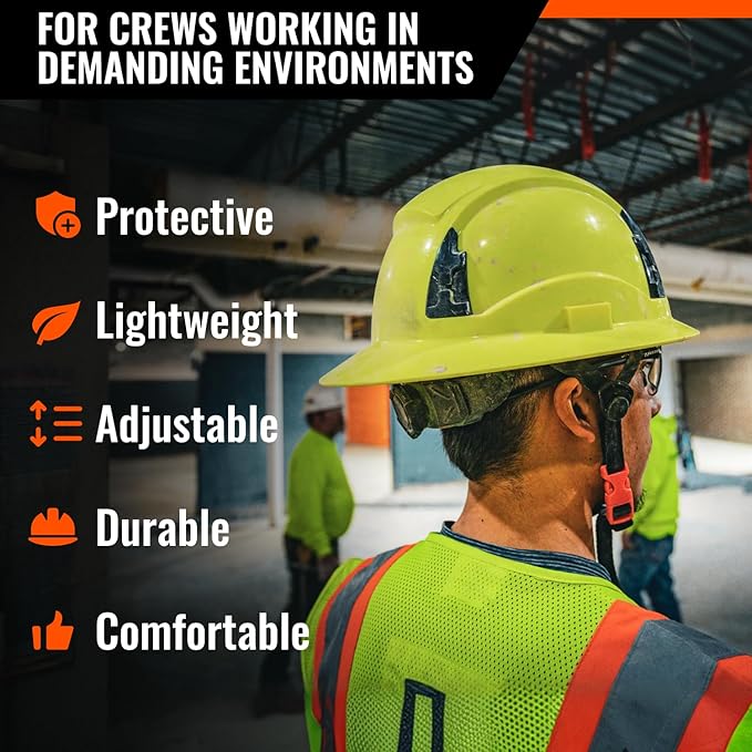 Malta Dynamics APEX Safety Helmets – Type 2 Class E, Full Brim, Non-Vented, Rated for 20,000 Volts and Top, Front, Back, and Side Impact Safety Hard Hat, OSHA and ANSI Certified