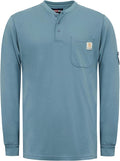 BOCOMAL FR Shirts Henley 7oz Midweight Fire Resistant Clothing NFPA2112 CAT2 Men's Flame Retardant Work Shirt