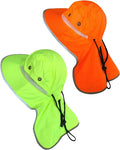 Men High Visibility Sun Hat with Neck Flap Wide Brim Boonie Hat Bucket Cap Packable Adjustable