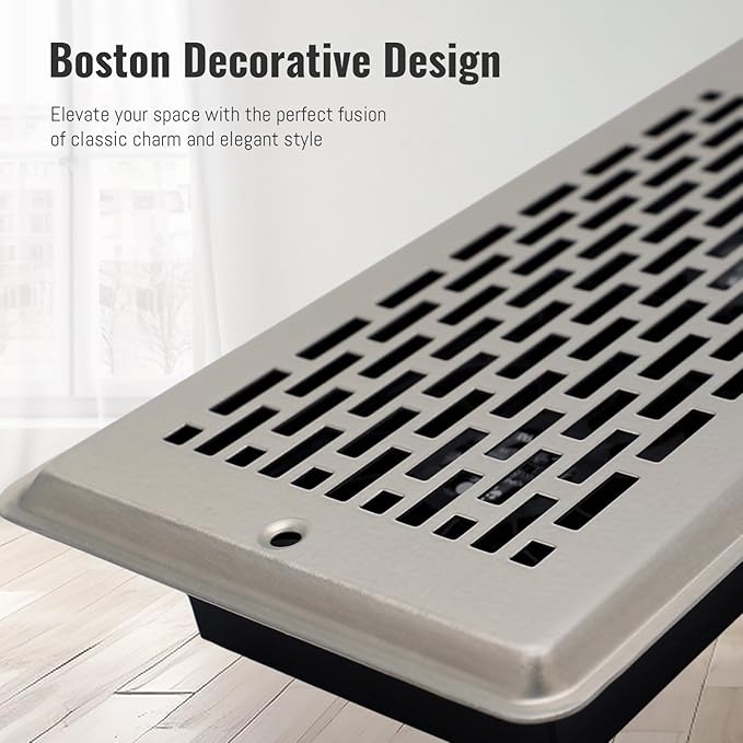 Register Booster Fan for 4" x 10" Register Holes, Quiet Vent Fan Booster with Intelligent Thermostat, Improves Heating Cooling, App Control, 10-Speeds, Manhattan Smart Register Vent, SN