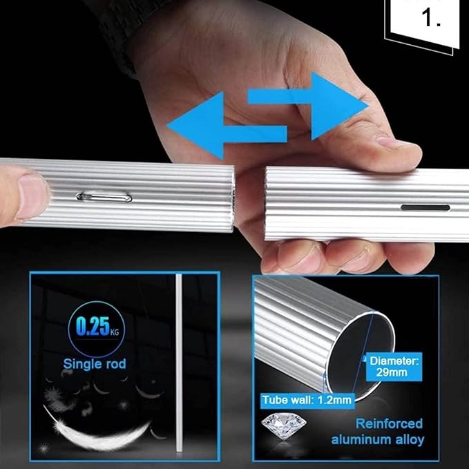 Window Cleaning Pole, Telescopic Brush, Extendable Cleaner for Conservatory Roof, Photovoltaic & Solar Panel Cleaning - Ideal for Reach.