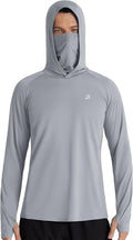 Roadbox Men's UPF 50+ Hooded Fishing Shirts Long Sleeve Sun Protection Hoodie, Hiking Running Swimming Rash Guard with Mask