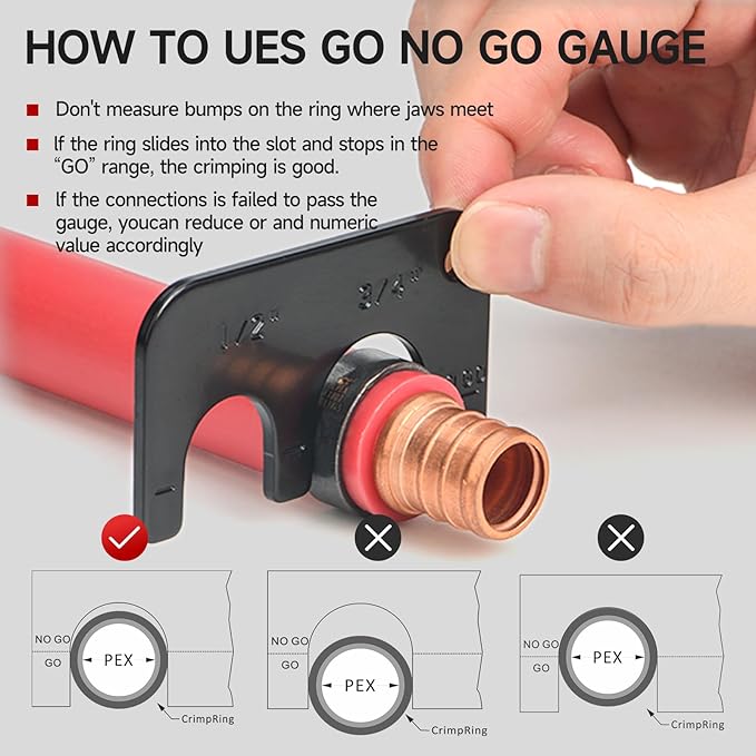 iCrimp Angle Head F1807 PEX Pipe Crimping Tool for Copper Rings - 3/4-inch Angle Single Crimper, Suitable for Tight Spaces