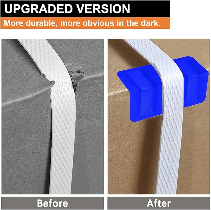 24 Pack Flatbed Edge Corner Protector for Cargo Shipping, Plastic Ratchet Strap Protectors for Tie Downs, Corner Guards for Straps Blue