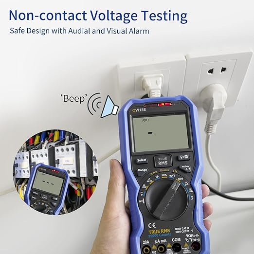 OWON OW18E Bluetooth Digital Multimeter, 20000 Counts True RMS Voltmeter, Auto-Ranging Current Amp Resistance Diodes Continuity, Data Logger, Thermometer, Offline Recording