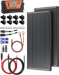 18BB 200W 12V/24V Solar Panel Kit, 2pc 100 Watt N-Type Panels, 30A PWM Charge Controller, Y-Branch Cables, Z-Brackets, for RV, Camper, Vehicle, Caravan