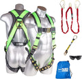Palmer Safety Fall Protection Safety Harness Kit I Construction Harness + Various Lanyard + D-Ring Extender