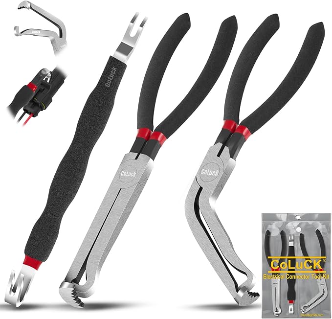 3Pcs Electrical Disconnect Pliers, Upgrade Electrical Connector Pliers, Automotive Electrical Connector Removal Tool, Automotive Electrical Terminal Connector Separator Removal Tool for Cars
