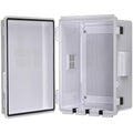 Electrical Junction Box, Ventilated Design, Cable Grommets, Indoor/Outdoor Use with Mounting Panel & Hinged Cover. Waterproof IP 65. (Grey Cover, 11.8"x7.9"x5.1")
