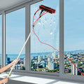 Window Cleaning Poles, Water Fed Pole Cleaning Brush with 65ft Water Pipe, Solar Panel Cleaner Tool for Outdoor and Indoor Glass Surfaces