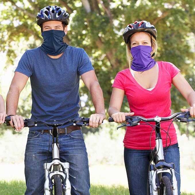 Geyoga 6 Pieces Summer UV Protection Cooling Neck Gaiter Face Clothing Neck Gaiter Mask Scarf Sunscreen Breathable Bandana