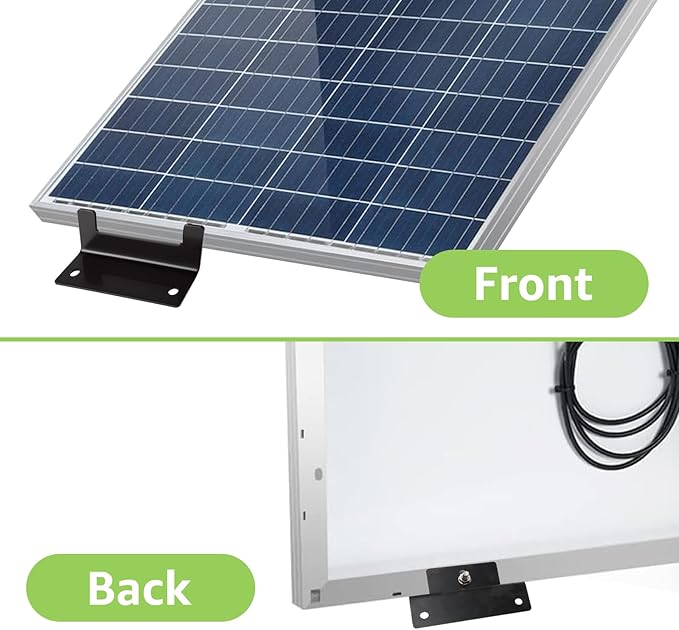 16PCS Solar Panel Mounting Brackets Black Solar Panel z Brackets Lightweight Aluminum Corrosion-Free for RVs, Trailers, Vans, Campers, Boats, Walls, Roof Solars Panels Mounting Z Bracket
