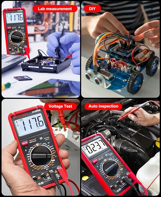 MY8906B Multimeter Tester TRMS Digital Multimeter 750V-1000V Measures DC/AC Voltage DC/AC Current Resistance Continuity Diodes Frequency Transistor HEF NCV Live Wire Detection