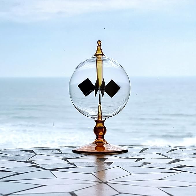 Orange Solar Power Crookes Radiometer Solar Energy Spinning Vanes Glass Windmill Gift Home Desk Decoration